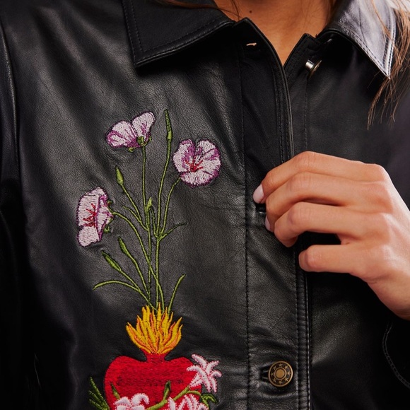 Free People Juliet Leather Jacket Size Large - Picture 3 of 10